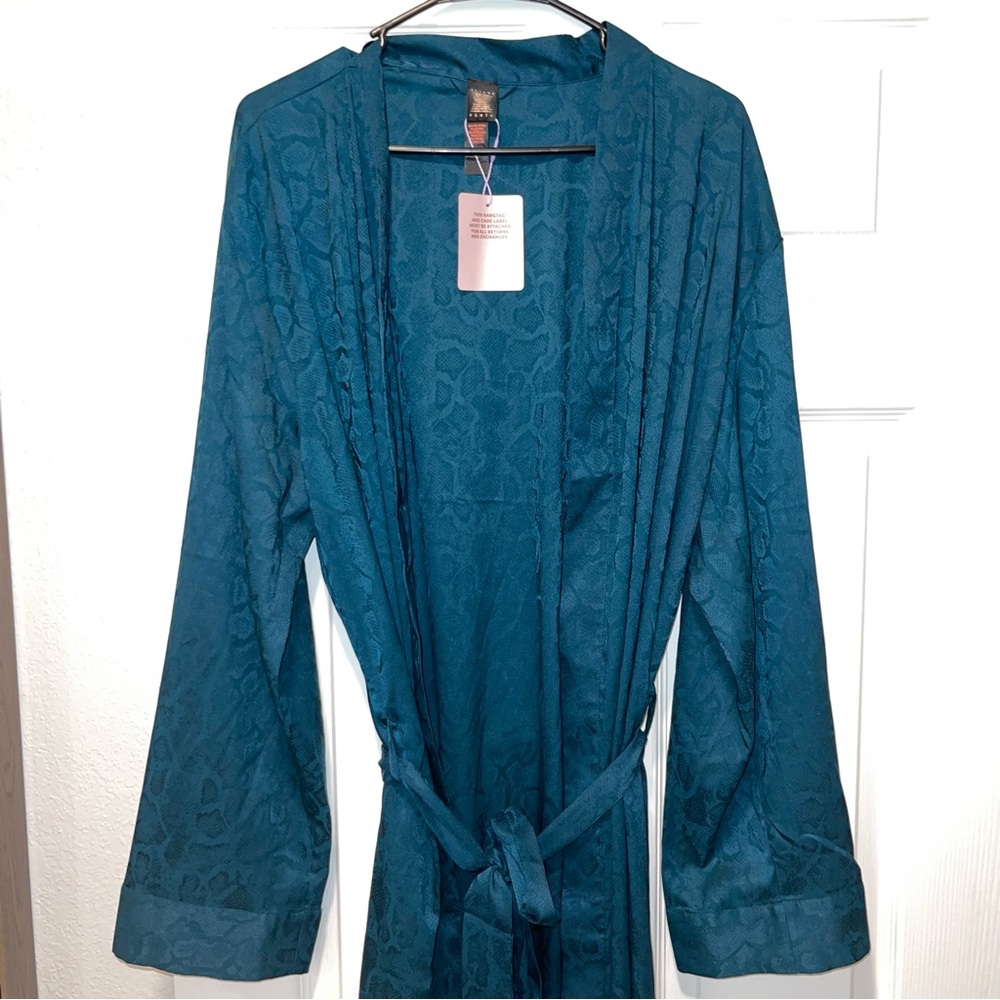 NWT Savage X Fenty Satin Jacquard Long Robe - Picture 4 of 7